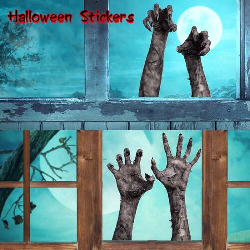 好货Ghost Hand Decals Halloween Fright Mural Removable PVC