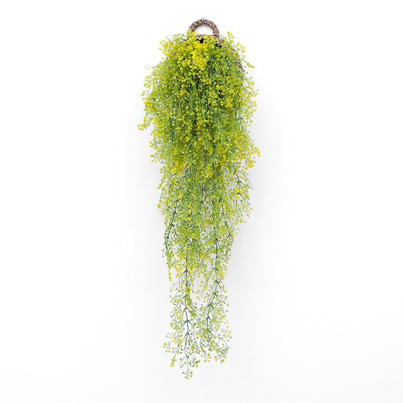 花卉植物室内花假花干花装饰挂墙创意仿真金钟柳墙面绿植壁挂藤条