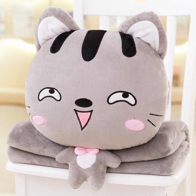 猫咪午睡枕头汽车抱枕被子两用珊瑚绒腰靠枕靠垫空调被毯子三合一,居家布艺,抱枕被,淘宝优惠券,粉丝福利购,淘宝优惠卷