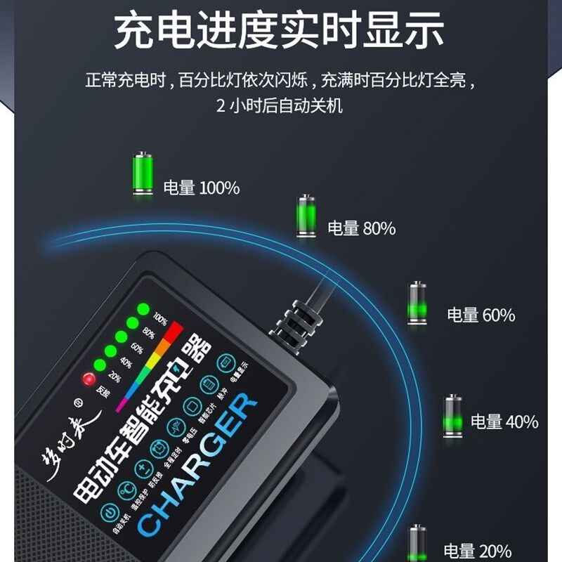电动车电瓶三轮车通用智能充电器48v60v72v96伏12A20A32A45A60安