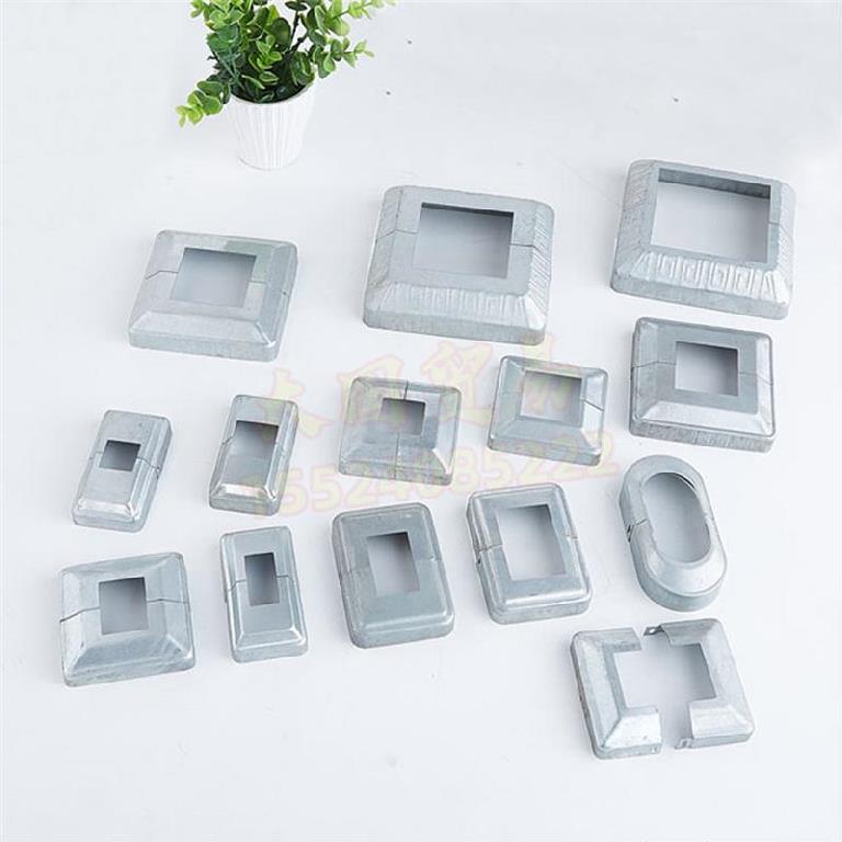 。组装白色楼梯栏杆底部装饰盖桥梁盖板实用铁管50*50方管镀锌。