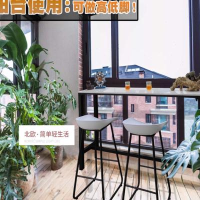 好货户外阳台大理石吧台桌椅岩板奶茶店吧台桌商用靠墙长条高脚桌