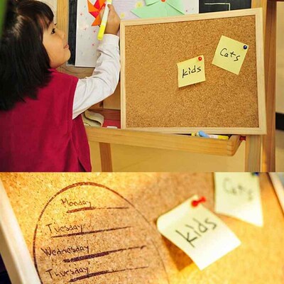 松木框软木板照片墙背景墙水松板记事宣传板挂式定制留言板80120