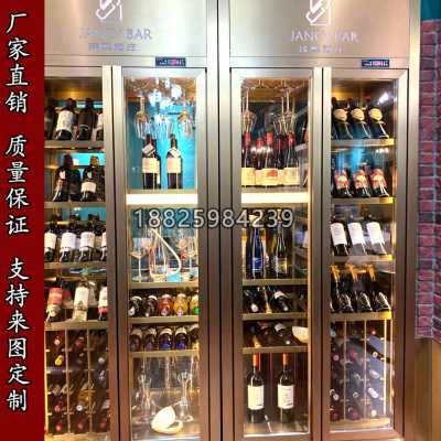 好货厂销家用小型不锈钢恒温酒柜像木内骨架玫瑰金红酒柜酒架展示