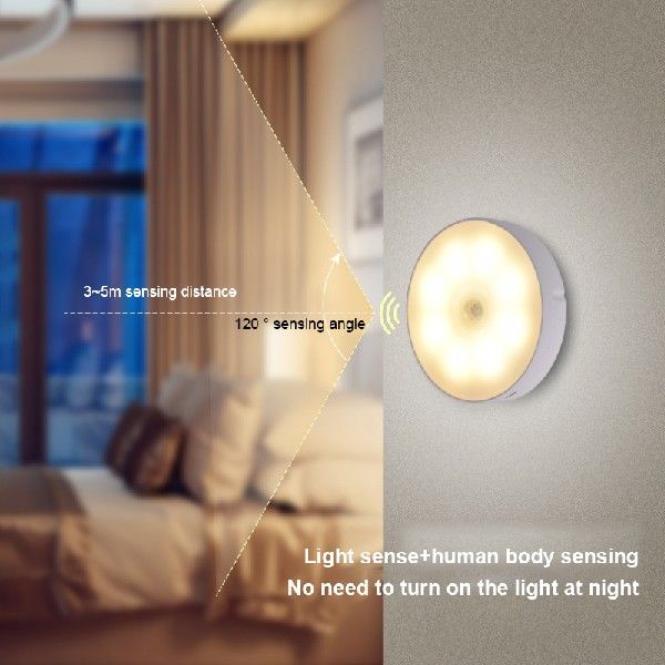 速发Motion Sensor LED Light USB Nightlights Chargeable Lamp
