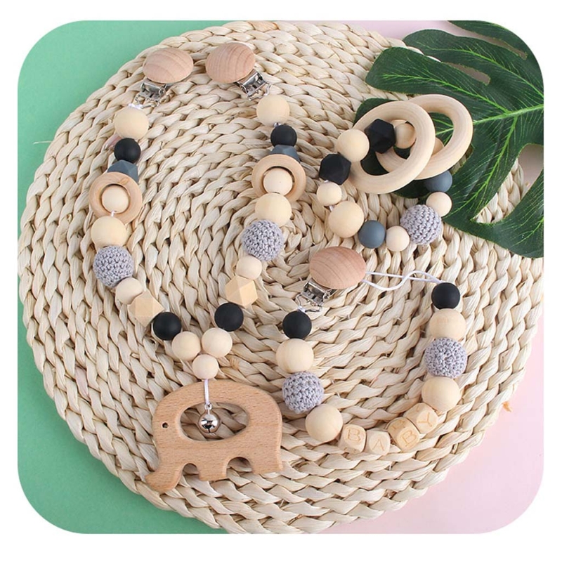 速发Wooden Baby Pram Clip Toys Baby Gym Hanging Pendants Toy