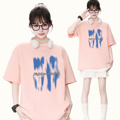 重磅240G纯棉短袖T恤女男夏季2026新款美式高街潮牌宽松上衣