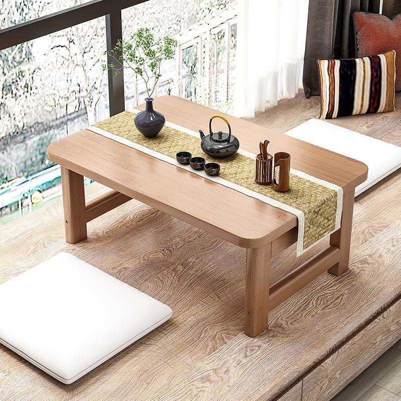 A9L飘窗小桌子简约炕桌家用实木折叠榻榻米茶几床上学习桌子日式