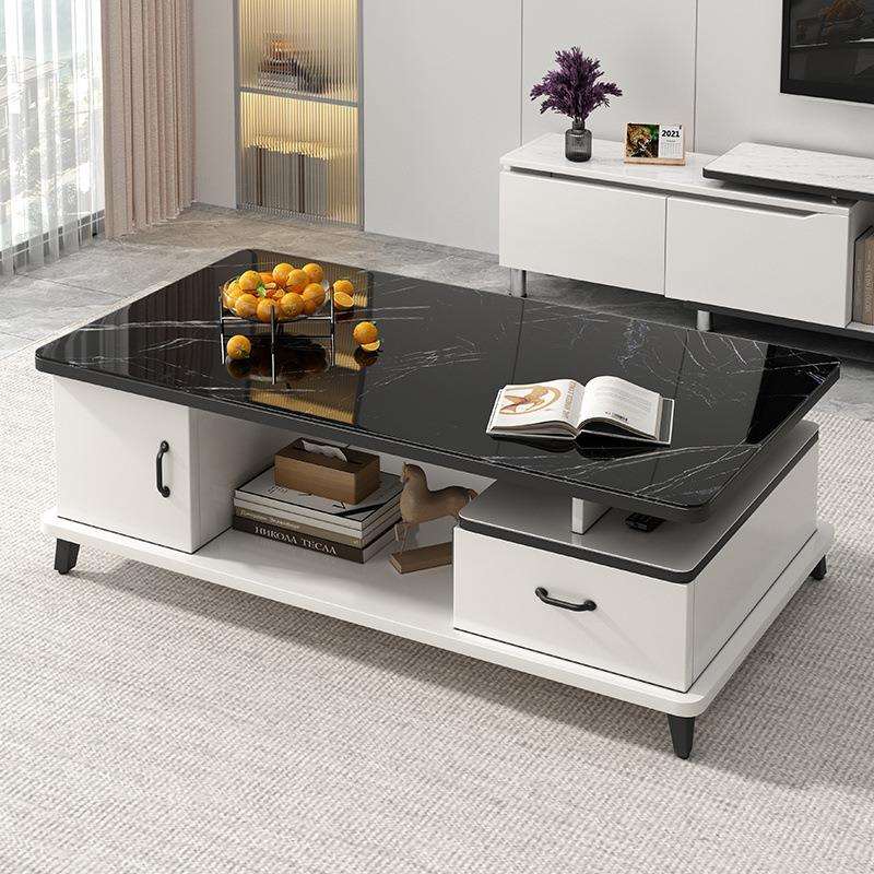 玻璃茶几客厅家用小户型简约现代电视柜组合轻奢网红办公室茶几桌