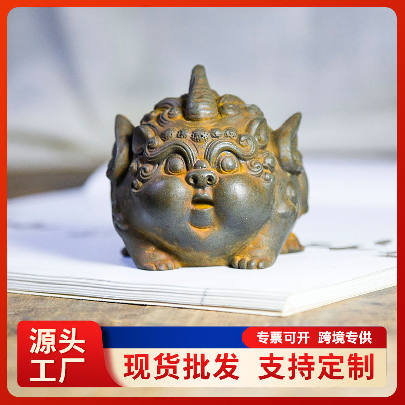 创意国风招财貔貅摆件家居桌面办公室纯手工造型工艺品装饰品仿古