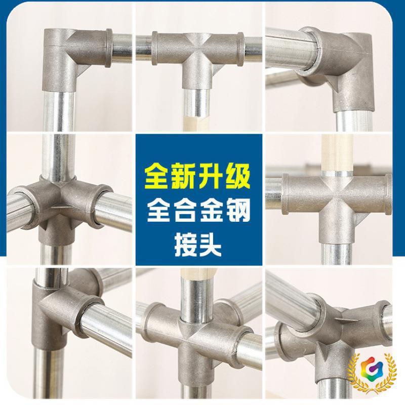 简易衣柜家用卧室组装布衣柜出租房收纳全钢架加粗厚落地衣橱架子