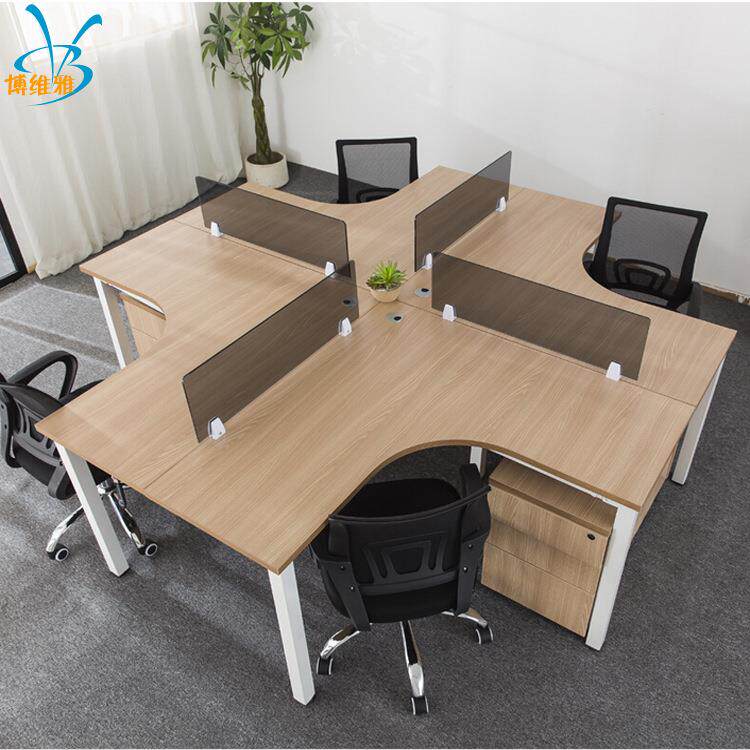 职员办公桌椅组合员工桌简约屏风工作员工位四人4人位办公桌卡座