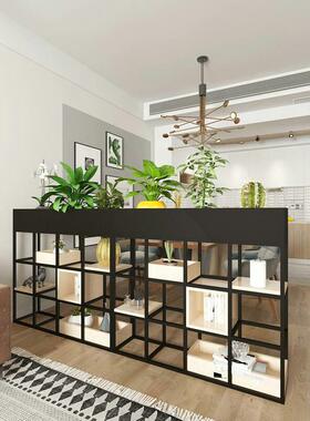 现代简约铁艺绿植花架隔断置物架办公室矮屏风客厅餐厅装饰书架