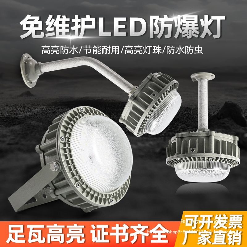 LED防爆灯粮食仓库化工厂房工矿灯圆形三防平台灯天棚投泛光灯