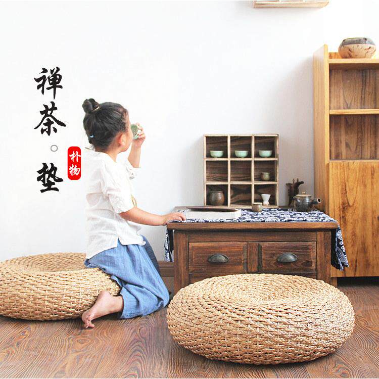 草编加厚蒲团圆形坐垫子客厅地板座藤编榻榻米静坐禅修垫拜佛坐墩