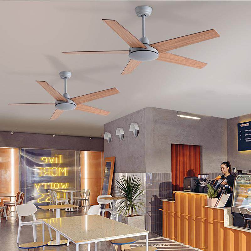 创康无灯吊扇客厅黑色吊扇无灯商业装饰木叶吊扇五叶