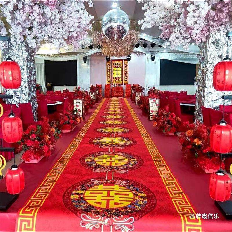 婚庆彩绘红地毯一次性婚礼布