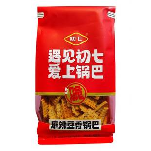 旗舰店初七0添加手工豆香锅巴400g/袋牛排味麻辣味儿时味道休闲解