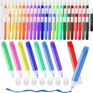 24色儿童免烤胶画颜料DIY手工免烤颜料笔画笔10毫升画画涂鸦笔