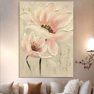 纯手绘油画牡丹花卉抽象肌理画进门玄关装饰画客厅餐厅挂画大芬村