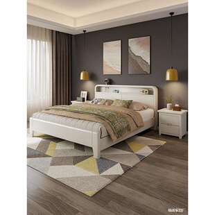 北欧实木床.大床1米8双人床主卧高端大气2025新款家用1米5