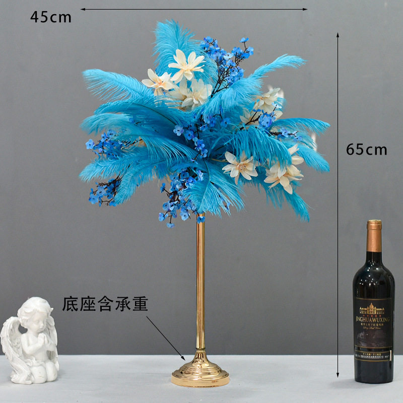 高档电镀羽毛仿真花桌面摆件