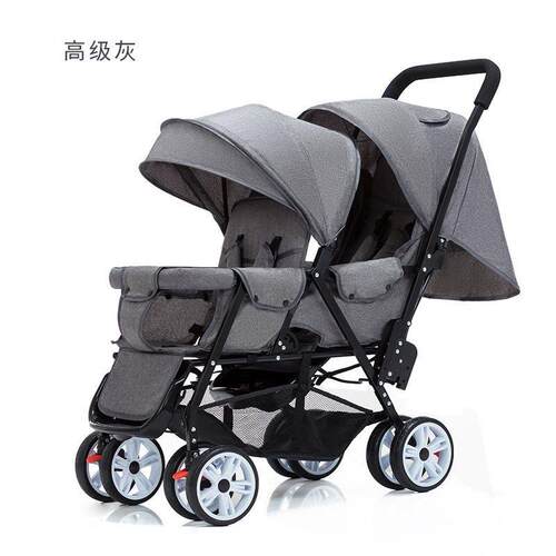 双胞胎二胎推车双人婴儿车可坐躺双胎儿童轻便遛娃时代出行宝车