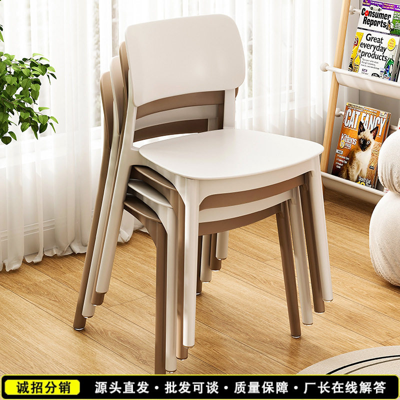 餐桌椅凳子家用简易可叠放饭店椅子简约现代凳子餐椅靠背椅子塑料