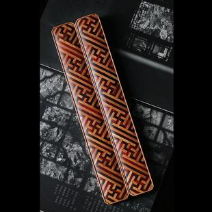 老山檀香嵌小叶紫檀万字锦地纹镇尺镇纸文房四宝书房用品摆件收藏