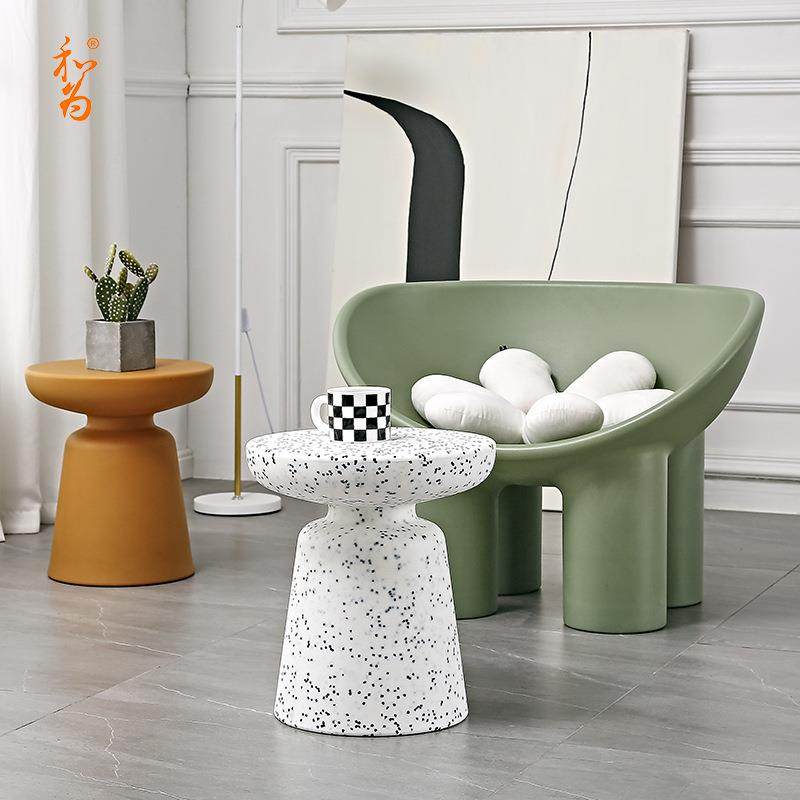 北欧客厅蘑菇茶几小户型圆形塑料角几现代简约轻奢家用创意小桌子