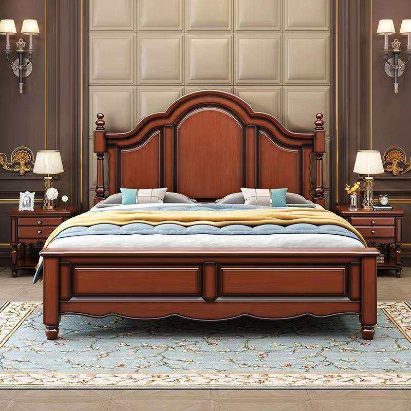 美式简约实木床现代乡村1.8米双人床1.5米单人床主卧婚床高箱床