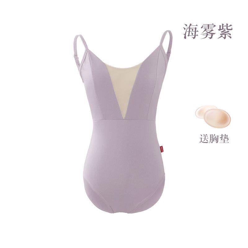 芭蕾舞练功服教师女舞蹈体操连体服空中瑜伽体服成人高胯形体服装