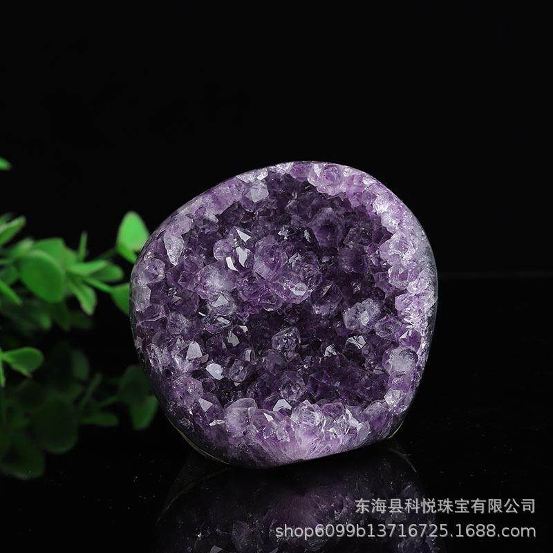 天然紫水晶乌拉圭紫水晶簇晶镇原石打磨工艺品居家摆件现货