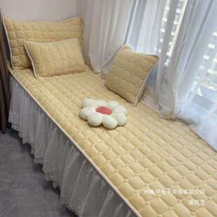直销公主风卧室飘窗加厚防滑垫子落地蕾丝花边窗台垫阳台可洗