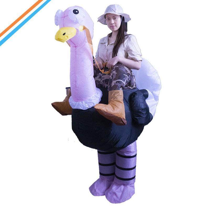 鸵鸟充气服黑色大眼火烈鸟搞笑骑行卡通人偶服恐龙服万圣节