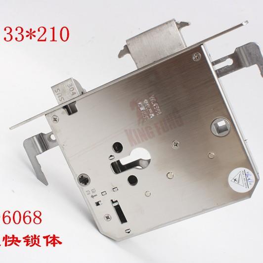 替换33*210全不锈钢葫芦孔6568双活双快两档指纹锁锁体