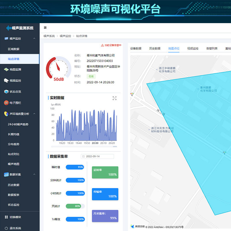宁静小区环境噪声监测管控平台工业企业噪声监管大数据平台