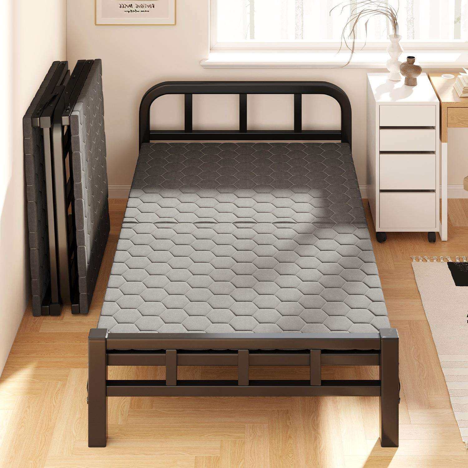 折叠床单人床家用成人出租屋简易床办公室午休床宿舍便捷硬板铁床