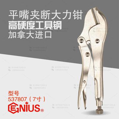 天赋GENIUS进口工具7寸平嘴夹断大力钳工业夹持钳剪切钳子537807