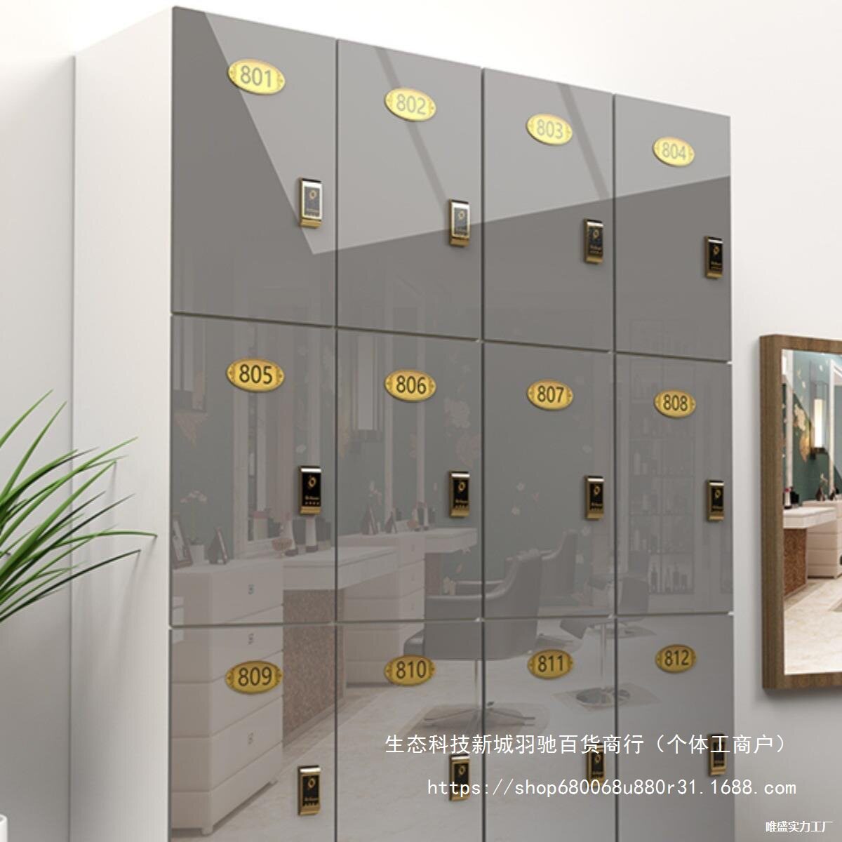 质更衣柜健身房员工柜美发理发店存包柜瑜伽柜子智能储物柜带锁无