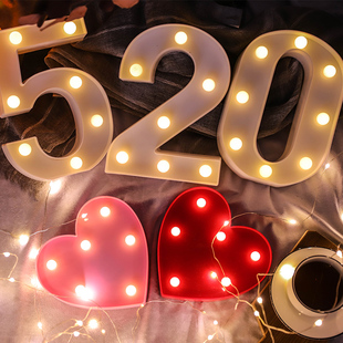 饰情人节 速发生日快乐字母灯发光英文520求婚后备箱惊喜布置装