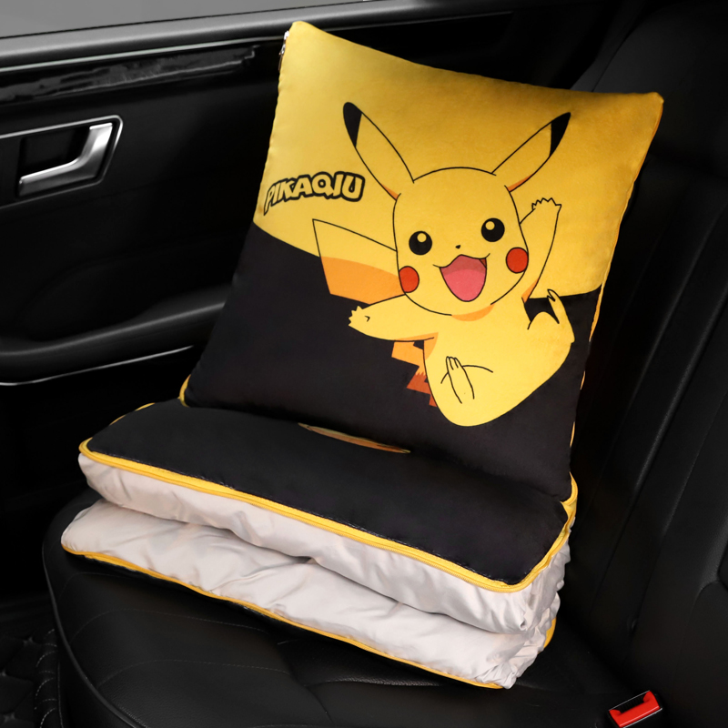 速发绒车抱枕被子两用冬季毛汽靠枕车用抱垫毯折叠多功能靠枕腰垫