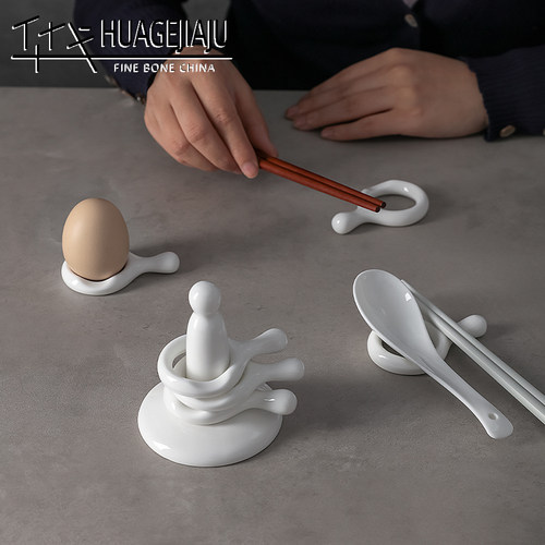 速发创意枕式筷架家架筷托陶瓷筷日韩式筷子托用筷子架拖筷子垫汤