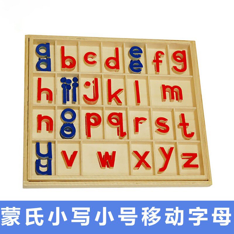 蒙氏语言教具可移动字母小写大号小号蒙特蒙台梭利早教益智国际版