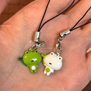 【明日蛙】日系合金烤漆可爱迷你青蛙手机链包包挂饰咕本相机挂件