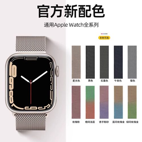 适用applewatch12手表带米兰尼斯