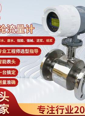 电磁流量计灰色表头工业污水电镀液体泥浆智能数显分体高精度