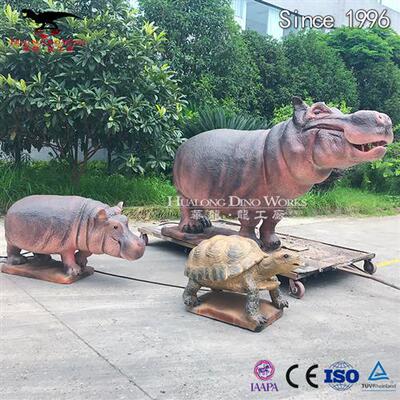 大型游乐设备仿真动态河马动物园机械模型模型制作工厂