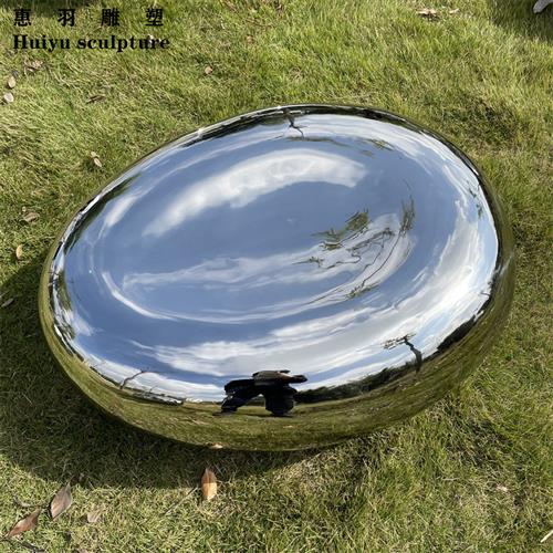 不锈钢水滴鹅卵石头雕塑定制金属镜面茶几座椅户外装饰品摆件现货