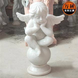 大理石欧式乐神小天使雕像别墅花园摆件庭院西方人物汉白玉石材